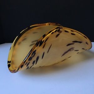 Beautiful LARGE Italian Art Glass Vessel 13 x 6.5 x 6.5 Tigers Eye 1 Cm Thick